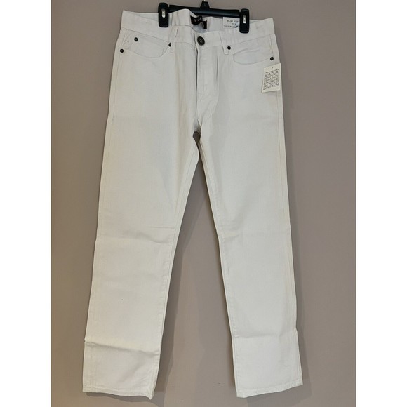 New Guess White Jeans Mens Slim Straight Del Mar Fit Size 33 100% Cotton Flaw* - Picture 2 of 12